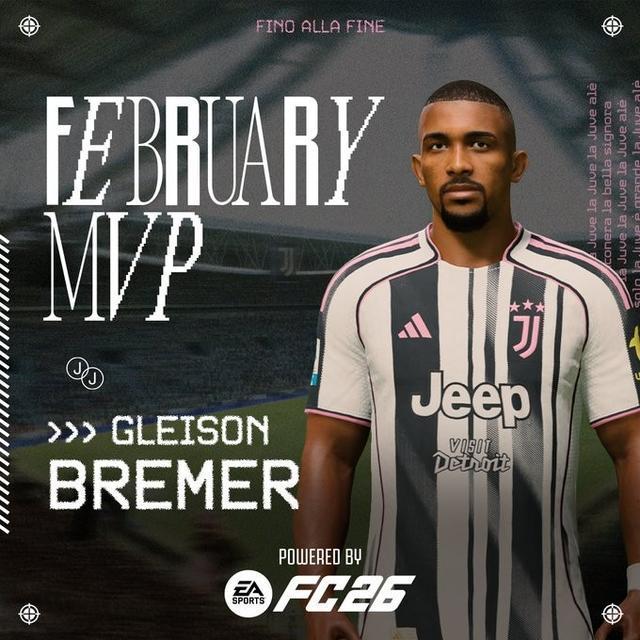 星空平台-尤文官方：布雷默当选队内2月最佳球员